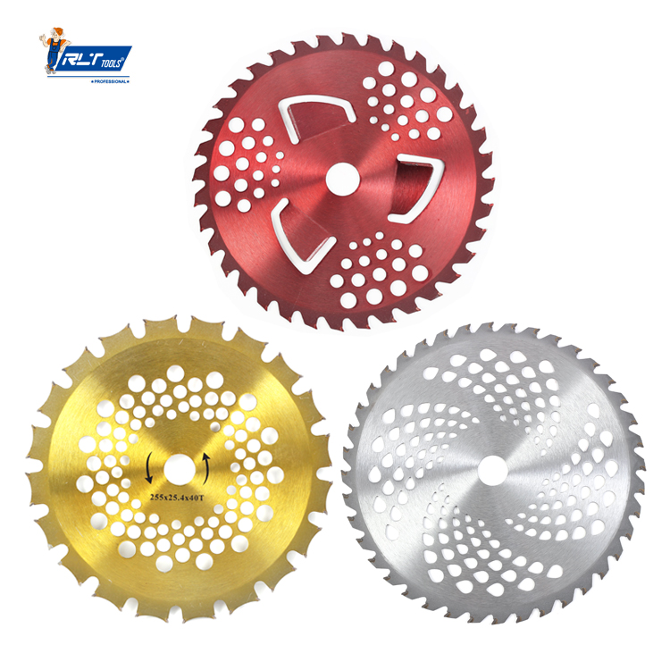 RLT Hot selling multi colors circular grass cutting TCT saw blade steel blade for grass cutting